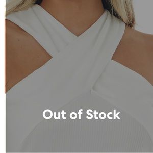 Off White Criss Cross Neck Ribbed Knit Top